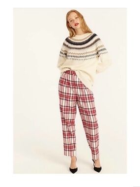 J. CREW Nello Gori Italian Tapered Wool Pants Vintage Plaid size 16